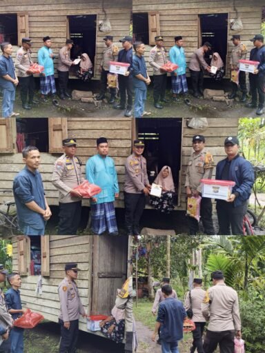 Polsek Merbau Peduli Cepat Tanggap Terhadap Korban Kebakaran Dan Salurkan Bantuan Sosial.