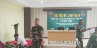 Donor Darah Warnai HUT ke – 75 Penerangan TNI AD Tahun 2026 di Kodam I/BB