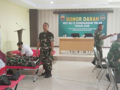 Donor Darah Warnai HUT ke – 75 Penerangan TNI AD Tahun 2026 di Kodam I/BB