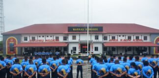 Komandan Kodaeral XI Pimpin Apel Pagi , Tekankan Pentingnya Menjaga Kesehatan Fisik dan Mental