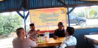 Cegah Kriminalitas Malam Hari, Polsek Pangkalan Lesung Gelar Jumat Curhat Bersama Warga