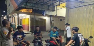 Demi Ciptakan Wilayah Kondusif Dan Cegah 4C Polsek Ngimbang Gelar Patroli Blue Light Di Malam Hari