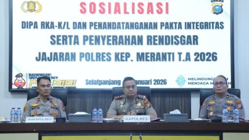 Polres Meranti Tegaskan Integritas dan Transparansi Anggaran Dalam Sosialisasi DIPA RKA-KL 2026.