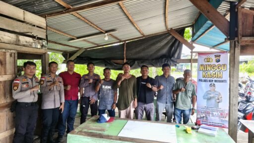 Polres Meranti Sampaikan Pesan Kamtibmas ke Buruh Pelabuhan Lewat Minggu Kasih