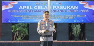 Wakapolres Meranti Pimpin Apel Operasi Keselamatan Lancang Kuning 2026.