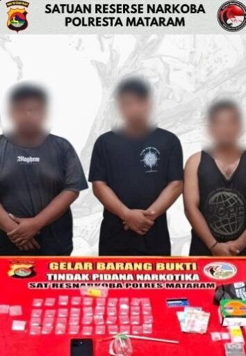 Polresta Mataram Sita 17,29 Gram Sabu dari 3 Pria di Jalur Bung Karno dan Labuapi