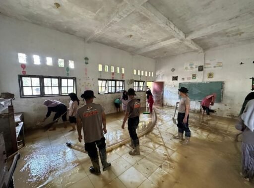 Satgas Aman Nusa II NTB Bantu Pulihkan Fasilitas Pendidikan di Aceh Tamiang