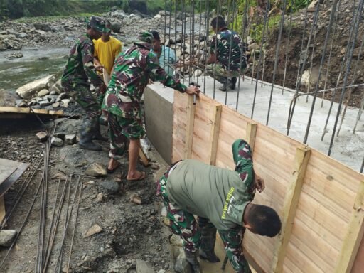 Satgas Yonzipur I/DD Percepat Pembangunan Jembatan Bailey di Kab. Nias Selatan