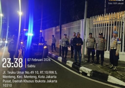 Patroli Cipkon Polsek Metro Menteng Perkuat Keamanan Malam di Jalan Teuku Umar