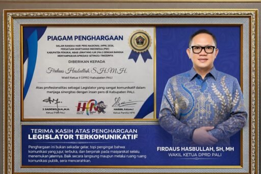 Firdaus Hasbullah Dinobatkan sebagai Legislator Terkomunikatif pada Peringatan HPN 2026