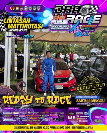 Bawa Nama Stecul Garage X KIDC Toraja, Cullang Stiker Sabet Juara 1 di Drag Race Parepare