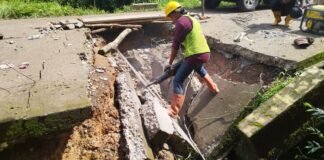 Gorong-gorong Jalan Menuju Desa Sungai Ibul TerPutus, (PU TR) PALI Gerak Cepat Lakukan Perbaikan 