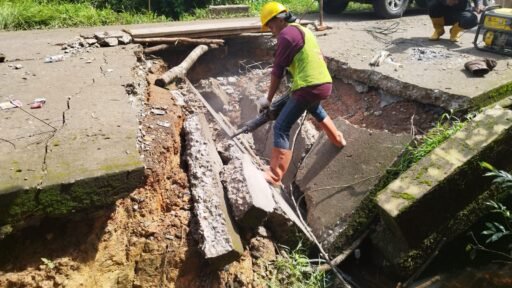 Gorong-gorong Jalan Menuju Desa Sungai Ibul TerPutus, (PU TR) PALI Gerak Cepat Lakukan Perbaikan 