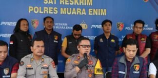 Polres Muara Enim Gelar Konferensi Pers Kedua, Ungkap Kasus Pengancaman dengan Penembakan Senjata Api