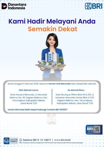 Mulai 9 Februari 2026, Seluruh Layanan BRI Unit Marunda Beralih ke Lokasi Baru