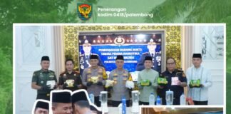 Kasdim 0418/Palembang Hadiri Safari Ramadan dan Pemusnahan Narkoba di Polrestabes Palembang