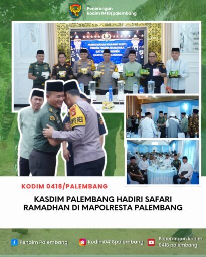 Kasdim 0418/Palembang Hadiri Safari Ramadan dan Pemusnahan Narkoba di Polrestabes Palembang