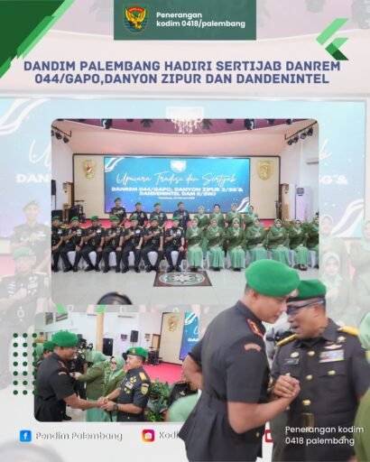 Dandim Palembang Hadiri Sertijab Danrem 044/Gapo, Tegaskan Dukungan dan Soliditas Jajaran