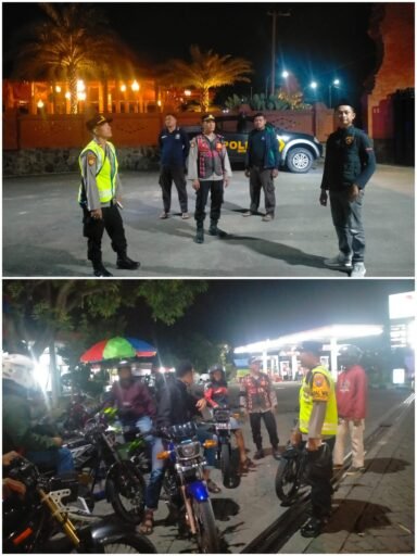 Guna Cegah Dam Daya Tangkal 4C Kaoolsek Ngimbang Gelar Patroli Blue Light Di Daerah Rawan