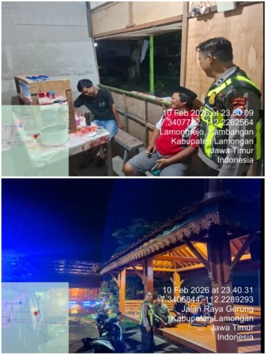 Personil Polsek Ngimbang Gelar Patroli Blue light Guna Antisipasi 4C Dan Hitam -Hitam Di Malam Hari
