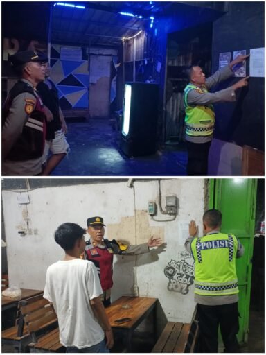 Kapolsek Ngimbang Bersama Personil Polsek Ngimbang Gelar Sosialisasi Dan Pemasangan Surat Himbauan Kamtibmas