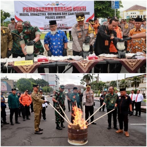 Polres Jember Musnahkan Ribuan Botol Miras dan Knalpot Ciptakan Kondusifitas di Bulan Ramadhan