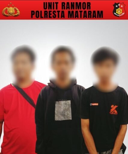 Tiga Terduga Curanmor dan Penadah Dibekuk Tim Resmob Polresta Mataram