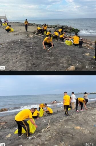 Aksi Bersih Pantai Loang Baloq Digelar Stakeholder Terkait Bersama Ditpolairud Polda NTB
