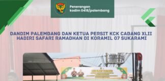 Dandim Palembang Safari Ramadhan di Koramil 07 Sukarami, Pererat Silaturahmi Prajurit dan Keluarga