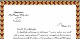 *UCAPAN TERIMA KASIH DARI DUBES RUSIA UNTUK PPWI*