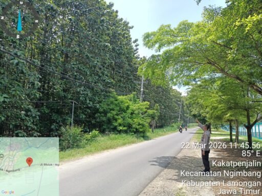 Personil Polsek Ngimbang Gelar Patroli Guna Antisipasi Pohon Tumbang Di Jalur Rawan Bencana