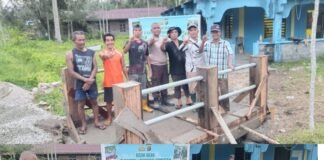 Polres Meranti dan Warga Gotong Royong, Bangun Dua Jembatan Merah Putih