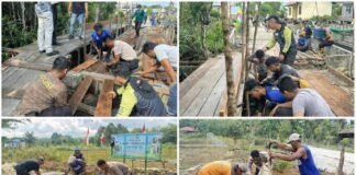 SEMANGAT KEBERSAMAAN, PROGRES HARI KE-03 PEMBANGUNAN JEMBATAN MERAH PUTIH PRESISI TAHAP II DI KAB.KEP MERANTI