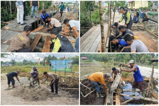 SEMANGAT KEBERSAMAAN, PROGRES HARI KE-03 PEMBANGUNAN JEMBATAN MERAH PUTIH PRESISI TAHAP II DI KAB.KEP MERANTI