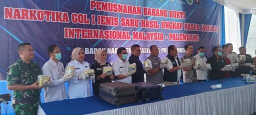 BNNP Sumsel Musnakan BB Narkotika 16.9 Kilogram Sabu, Hasil Ungkap Kasus Jaringan Malaysia – Palembang