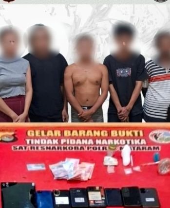 Diduga Sedang Pesta Narkoba di Narmada, 5 Pelaku Digerebek Polisi Sita Sabu dan Alat Hisap