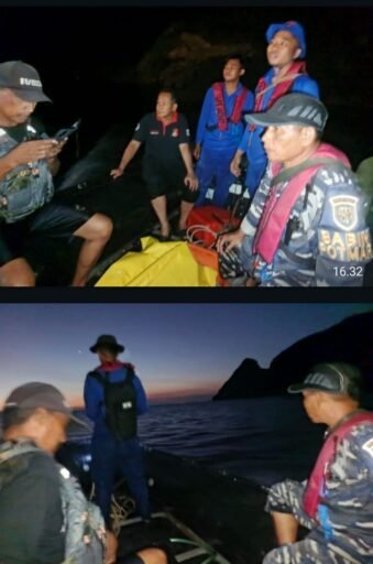 Tim Gab Personel Ditpolairud Polda NTB, TNI AL dan Polsek Evakuasi Pemancing Terseret Arus di Perairan Maluk