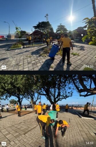 Rutinitas Ditpolairud Polda NTB Bersihkan Pantai Ampenan, Ajak Warga Peduli Lingkungan