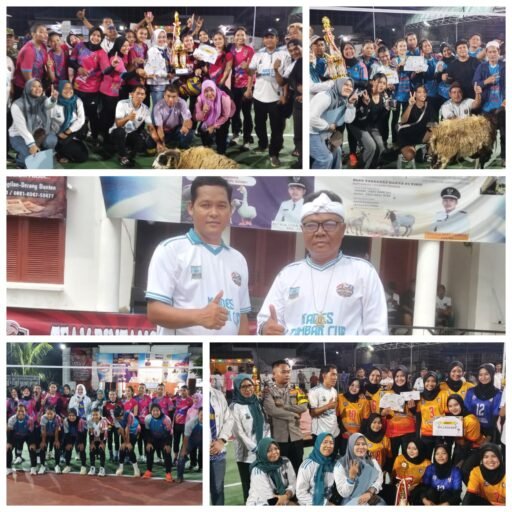 Pecinta VoliMania Disuguhi Penampilan Apik Team Pinky Bekasi dan Reporter Handal di Open Tournamen Kades Cup