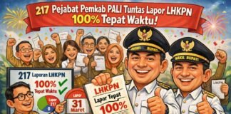 217 Pejabat Pemkab PALI Tuntas Lapor LHKPN, Kepatuhan dan Ketepatan Waktu Capai 100 Persen