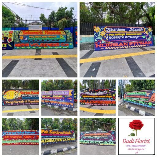 Polrestabes Medan Dibanjiri Karangan Bunga Usai Penangkapan ” Mr Roberto “