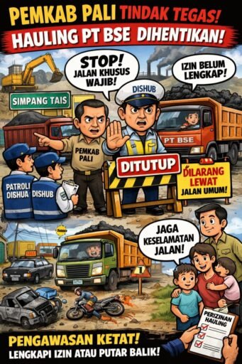 Pemkab PALI Tindak Tegas, Dishub Hentikan Aktivitas Hauling PT BSE di Simpang Tais