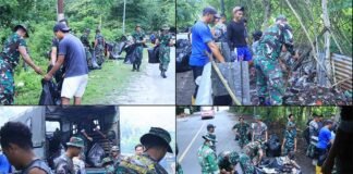 *Kemanunggalan TNI-Rakyat: Rindam XV/Pattimura Gelar Karya Bakti Bersihkan “Bumi Para Raja”*