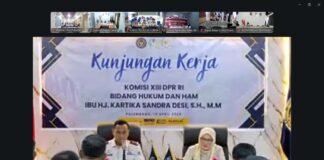 Rutan Kelas I Palembang Ikuti Kunjungan Kerja Komisi XII DPR RI Secara Virtual
