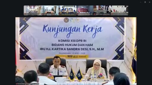 Rutan Kelas I Palembang Ikuti Kunjungan Kerja Komisi XII DPR RI Secara Virtual
