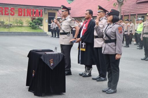 Kapolres Binjai Serah Terimakan Jabatan Kasat Binmas dan Kapolsek Binjai Utara
