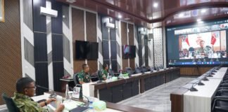 Kasdam II/Sriwijaya Rapat Evaluasi Percepatan Pembangunan KDKMP Bersama Wakil Panglima TNI Secara Virtual