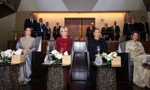 *TRH Princesses Lalla Khadija, Lalla Meryem, & Lalla Hasnaa, Joined by Brigitte Macron*
