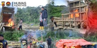 *Polres Pidie dan Kodim 0102 Tertibkan PETI di Geumpang, Lakukan Sosialisasi Preventif*