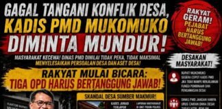 *KINERJA DINAS PMD DINILAI GAGAL, MASYARAKAT DESAKU KADIS MUNDUR DAN KADES DINONAKTIFKAN*